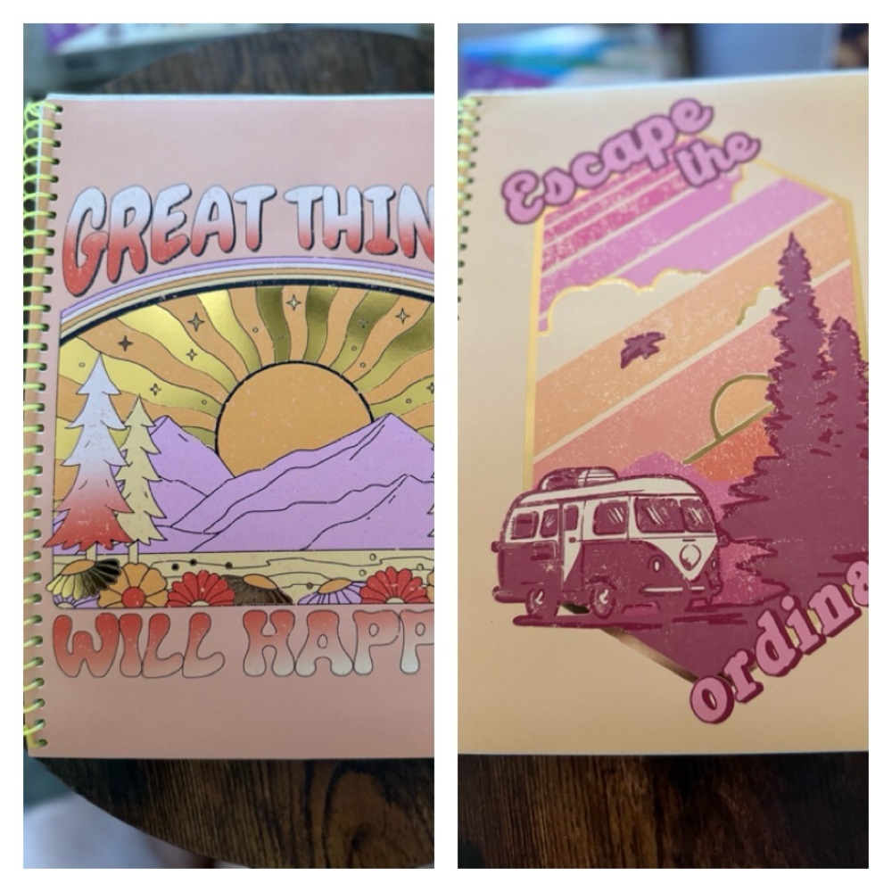 Inspirational Spiral Notebooks (3) with Retro Design. Great Things will happen